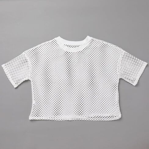 ODASDO Women Mesh Crop Top Short Sleeve Fishnet T-Shirt Hollow Out See Through Tops Blouse Rave Festival Outfit Clubwear in Saudi Arabia