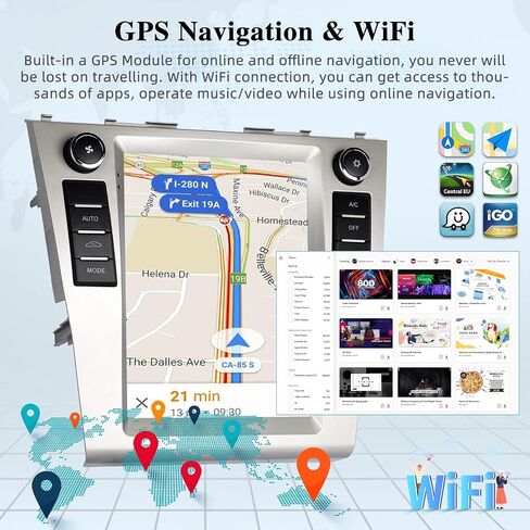 [2+64G] راديو سيارة Android 13 لسيارة Toyota Camry 2006-2011 - Apple Carplay اللاسلكي وAndroid Auto - ستيريو سيارة بشاشة لمس عمودية 9.7 بوصة مع Hi-Fi/WiFi/GPS/SWC + كاميرا احتياطية AHD in Saudi Arabia