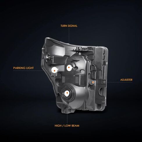 استبدال المصابيح الأمامية من الكروم PM PERFORMOTOR متوافق مع 11-16 Ford F-250 / F-350 / F-450 / F-550 Super Duty، PMHL-FSUP-1116-OH-CC in Kuwait