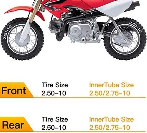Wai Danie 2 قطعة أنبوب داخلي عالي التحمل 2.50-10 2.75x10 2.50x10 إطار متوافق مع Honda CRF50 لـ YAMAHA PW50 TTR50 fit Baja SX Pro JR50 Baja 50cc DRZ70 الدراجة الترابية الأمامية والخلفية 10 بوصة in Kuwait