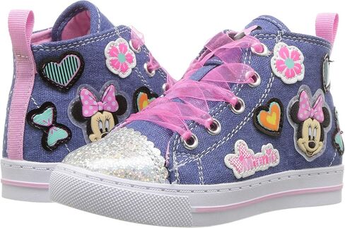 Disney Junior Little Girl's Minnie Mouse Denim High Top Sneakers Shoes in Kuwait