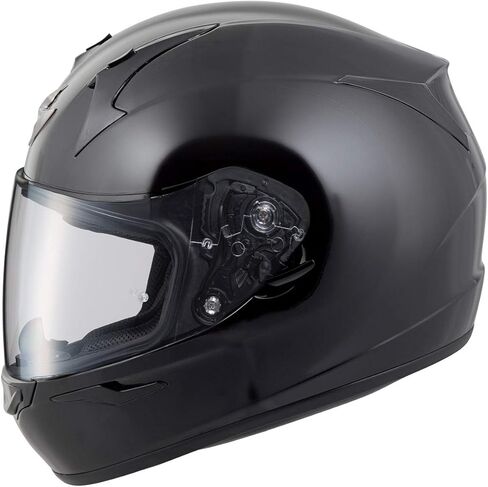 خوذة دراجة نارية للبالغين من ScorpionEXO R320 كاملة الوجه مع درع جاهز للتثبيت وجيوب مكبر صوت جاهزة للبلوتوث ومعتمدة من DOT (أسود لامع - صغير) in Saudi Arabia