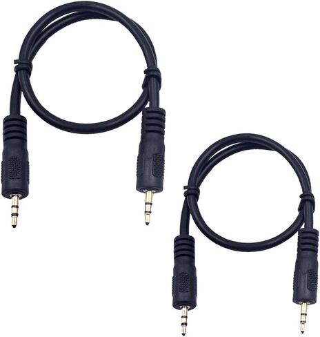 12 inch 2.5mm TS Audio Cable, 90 Degree Angle 2.5mm Male Jack to 90 Degree Angle 2.5mm Male Jack AUX Audio Cable, Gold Plated Pure Copper, 2 Pack in Kuwait