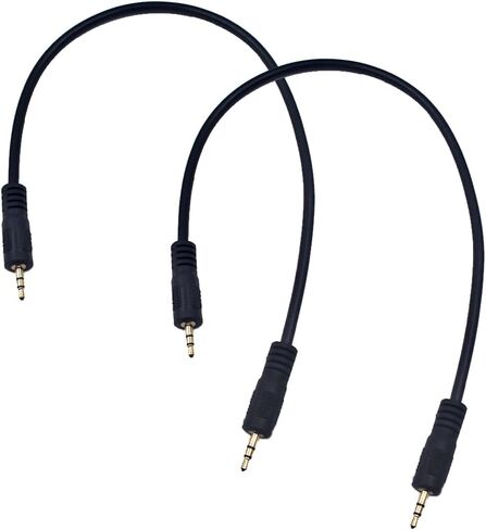 12 inch 2.5mm TS Audio Cable, 90 Degree Angle 2.5mm Male Jack to 90 Degree Angle 2.5mm Male Jack AUX Audio Cable, Gold Plated Pure Copper, 2 Pack in Kuwait
