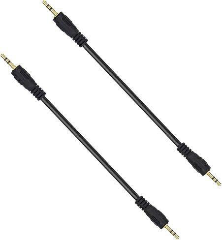 12 inch 2.5mm TS Audio Cable, 90 Degree Angle 2.5mm Male Jack to 90 Degree Angle 2.5mm Male Jack AUX Audio Cable, Gold Plated Pure Copper, 2 Pack in Kuwait