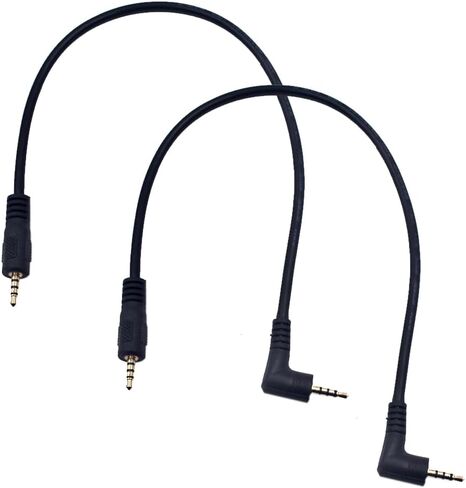 12 inch 2.5mm TS Audio Cable, 90 Degree Angle 2.5mm Male Jack to 90 Degree Angle 2.5mm Male Jack AUX Audio Cable, Gold Plated Pure Copper, 2 Pack in Saudi Arabia