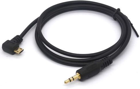 3Ft/1M 90° Micro USB إلى 3.5 ملم كابل سيارة AUX محول إخراج الصوت مقبس الصوت (Micro-USB إلى 3 أقطاب 1/8 سلك ستيريو) in Kuwait
