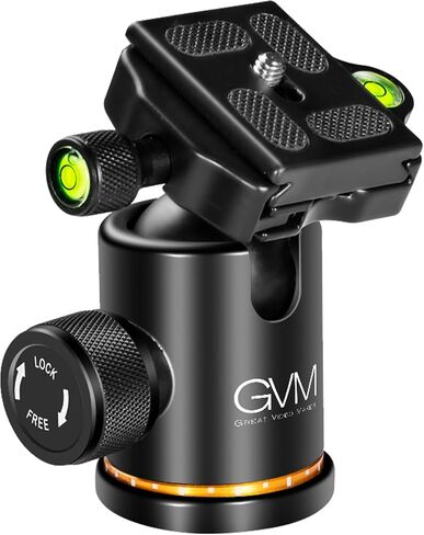 GVM 35mm Ball Head Mount, Tripod Ball Head Mount with 1/4'' Quick Release Plate 3/8'' Thread Mount, 360° Rotation Panoramic Ball Head for Tripod Slider Camera Camcorder Monopod, Max Load 5KG/11LB in Saudi Arabia
