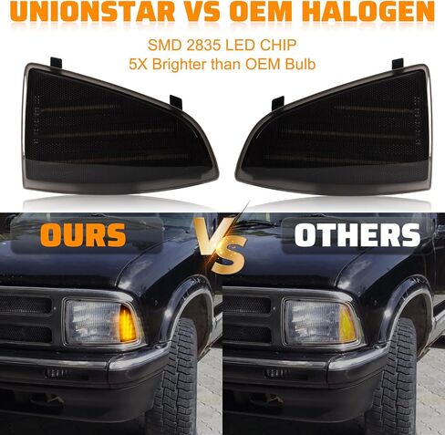 LED Front Corner Light Side Marker Light Compatible with 1994-1997 Chevy Blazer S10, Driver & Passenger Side, Side Marker Turn Signal Corner Lamps OEM Part Number: ‎‎GM2551140、GM2550140 in Saudi Arabia