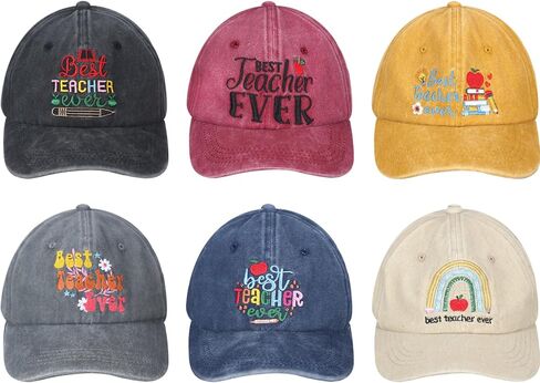 6 قطع من هدايا عيد المعلم، قبعة بيسبول مضحكة للعودة إلى المدرسة، لوازم المعلم، قبعات التقاعد للرجال، قبعات مطرزة قطنية قابلة للتعديل للنساء البالغات، عيد ميلاد ما قبل المدرسة in Kuwait