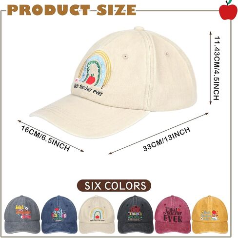 6 قطع من هدايا عيد المعلم، قبعة بيسبول مضحكة للعودة إلى المدرسة، لوازم المعلم، قبعات التقاعد للرجال، قبعات مطرزة قطنية قابلة للتعديل للنساء البالغات، عيد ميلاد ما قبل المدرسة in Kuwait