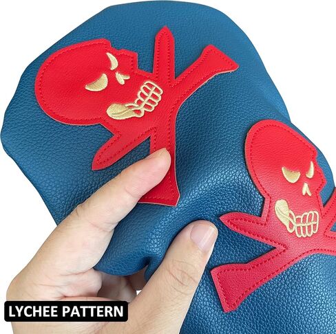 Yamato Golf Head Covers Set Skull & T'S Emblem Golf Club Covers for Driver Fairway Wood Hybrid Golf Headcovers Fit All Brand Golf Clubs - 3 Pack in Saudi Arabia