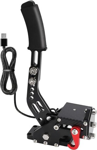 فرامل يد USB 64 بت لـ G25 G27 G29 G920 T500 T300 متوافقة مع ألعاب السباق المحاكية للكمبيوتر الشخصي مع مستشعر القاعة (أسود بدون مشبك) in Kuwait