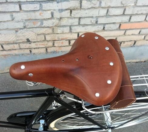 Vintage Classic Comfort Leather Touring Low Rider دراجة هوائية لركوب الدراجات مقعد سرج قهوة in Kuwait