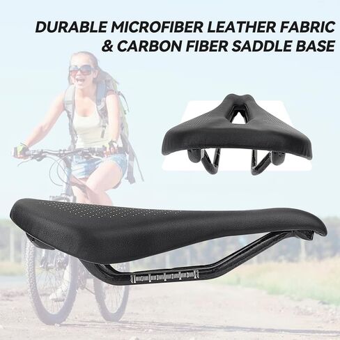 مقعد دراجة مريح من KABON خفيف الوزن 3K وسادة سرج دراجة من الكربون بالكامل مع جلد من الألياف الدقيقة المسامية لدراجة الطريق والدراجة الجبلية in Kuwait
