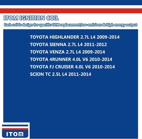 8 قطعة ITOM ملف الإشعال T1119 JLE2894 UF507 UF587 9091902256 90919-02250 9091902250 متوافق مع لكزس LS460 LS600h GX460 LX570 تويوتا لاند كروزر سيكويا تندرا 4.6 5.0 5.7 V8 in Kuwait