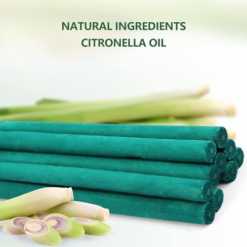 أعواد بخور السترونيلا الكبيرة من عشبة الليمون - 12 قطعة من أعواد بخور السترونيلا لفترة طويلة من الاحتراق للصيف، في الهواء الطلق، في الداخل، العبادة، العلاج العطري، اليوغا، السفر، الحديقة، التخييم، الشواء in Kuwait