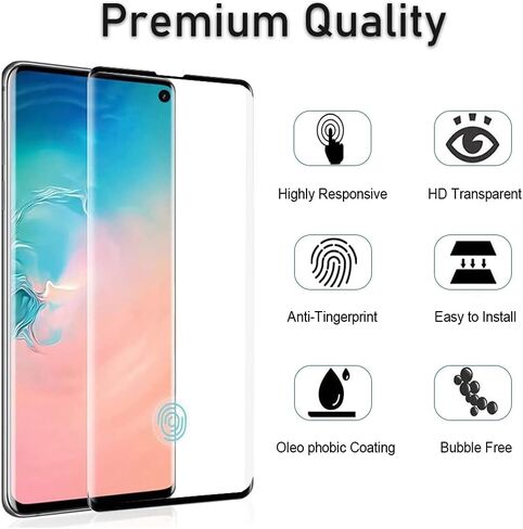 واقي شاشة Galaxy S10 Plus، عبوتان من واقي الشاشة الزجاجي المقوى 【2+2 Pack】 عبوتان من واقي عدسة الكاميرا، واقي شاشة من الزجاج المقوى بقوة 9H لهاتف Samsung Galaxy S10 Plus in Kuwait