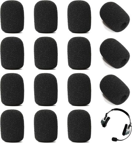 Microphone Foam Covers, Mini Mic Foam Windscreen for Microphone, 15Pcs Microphone Cover, Small Microphone Covers Foam, Black Small Windscreen for Microphone, Windscreen for Headset Microphone(Black) in Saudi Arabia