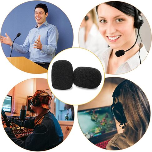 Microphone Foam Covers, Mini Mic Foam Windscreen for Microphone, 15Pcs Microphone Cover, Small Microphone Covers Foam, Black Small Windscreen for Microphone, Windscreen for Headset Microphone(Black) in Saudi Arabia