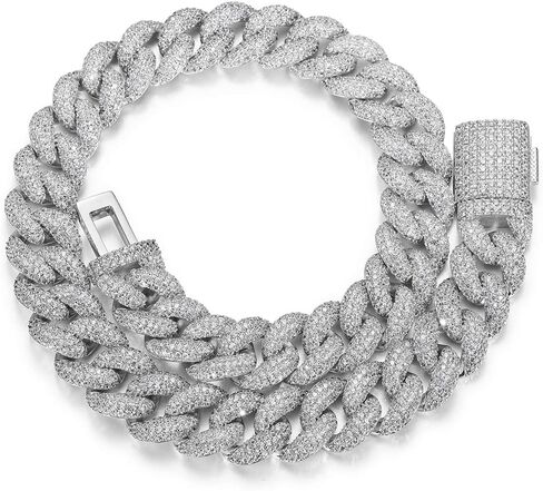 MLENS Luxury 20MM 4 صفوف العنقودية 5A الماس كامل مثلج خارج الكوبي سلسلة الارتباط 18K الذهب الأبيض / الذهب الحقيقي مطلي بلينغ الماس فقاعة سلسلة للنساء ميامي مغني الراب قلادة المجوهرات هدية للرجال in Kuwait