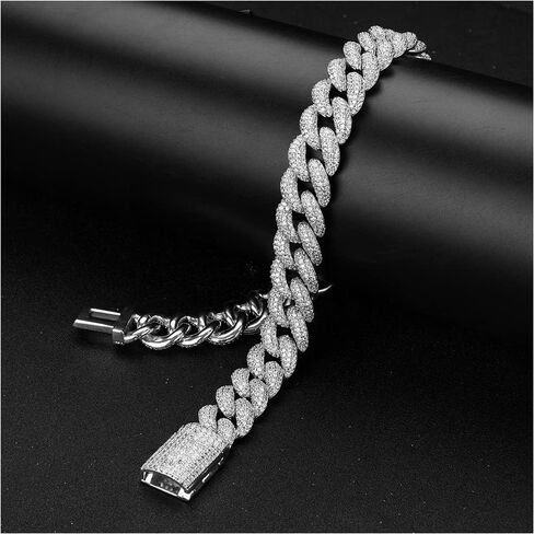 MLENS Luxury 20MM 4 صفوف العنقودية 5A الماس كامل مثلج خارج الكوبي سلسلة الارتباط 18K الذهب الأبيض / الذهب الحقيقي مطلي بلينغ الماس فقاعة سلسلة للنساء ميامي مغني الراب قلادة المجوهرات هدية للرجال in Kuwait