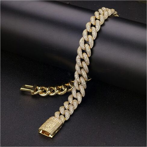 MLENS Luxury 20MM 4 صفوف العنقودية 5A الماس كامل مثلج خارج الكوبي سلسلة الارتباط 18K الذهب الأبيض / الذهب الحقيقي مطلي بلينغ الماس فقاعة سلسلة للنساء ميامي مغني الراب قلادة المجوهرات هدية للرجال in Kuwait