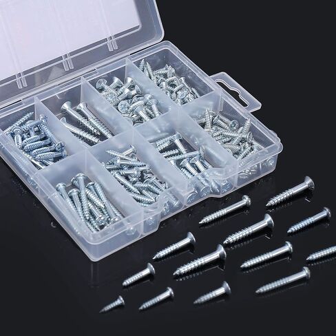 Wood Screws Assortment Kit, 224pcs Galvanized Phillips Screws Set, Wood Screws, Assorted Screws, Screw Kit, Assorted Wood Screws, Screw Set Assortment in Saudi Arabia