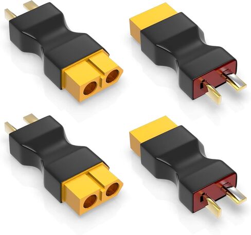 VOLANTEXRC 4PCS Plugs T Male Plug Change to XT60 Female Plug Connector Adapter No Wires RC LiPo Battery Connectors in Kuwait