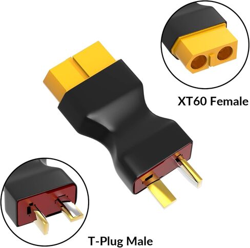 VOLANTEXRC 4PCS Plugs T Male Plug Change to XT60 Female Plug Connector Adapter No Wires RC LiPo Battery Connectors in Kuwait