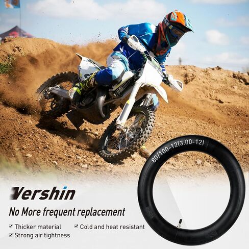 (عبوة من قطعتين) أنابيب داخلية للدراجة الترابية 3.00-12 بوصة 80/100-12 بوصة متوافقة مع Kawasaki Yamaha Dirt Pit Bike XR CRF 50 70cc TTR 90 TTR 110، Kawasaki KLX 110 سوزوكي DRZ 110 in Kuwait