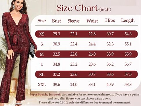 Womens Jumpsuit Sexy Sparkly Jumpsuits Deep V Neck Clubwear One Piece Long Sleeve Pants Rompers Wedding Guest in Kuwait
