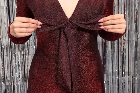 Womens Jumpsuit Sexy Sparkly Jumpsuits Deep V Neck Clubwear One Piece Long Sleeve Pants Rompers Wedding Guest in Kuwait