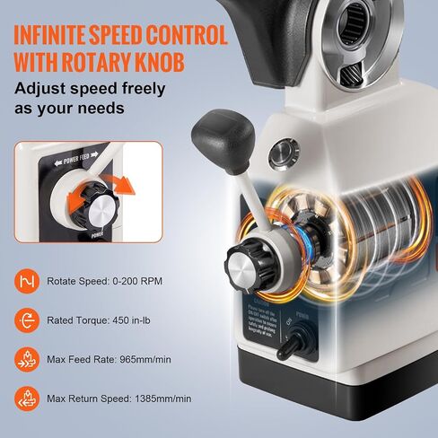 VEVOR X-Axis Power Feed for Milling Machine, 150 in-lb Torque, 0-200RPM Adjustable Rotate Speed 120V Power Table Feed Mill Feeder, for Bridgeport Some Knee Type Mills with a 5/8" End Shaft Diameter in Saudi Arabia