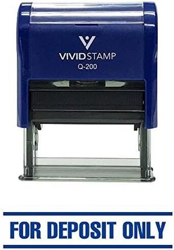for DEPOSIT ONLY w/Bars Self-Inking Office Rubber Stamp (Blue) - Large in Saudi Arabia