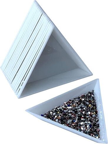 20pcs White Triangle Bead Sorting Trays, Magical Tray for Rhinestones for Flipping Flatback Rhinestones in Kuwait