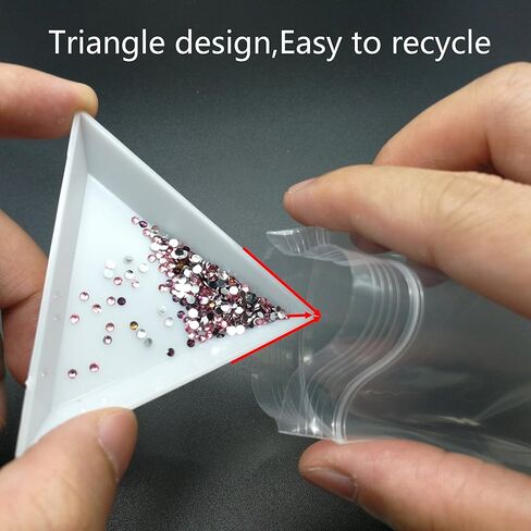 20pcs White Triangle Bead Sorting Trays, Magical Tray for Rhinestones for Flipping Flatback Rhinestones in Kuwait