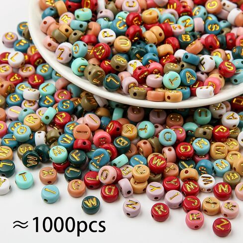 1000 قطعة 7 × 4 مم خرز أكريليك مستدير من الفضة الأبجدية لصنع المجوهرات والأساور والقلائد وسلاسل المفاتيح (فضي أبيض) in Saudi Arabia