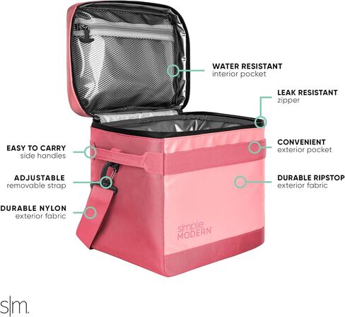 Simple Modern Day Cooler for 12 Cans | Soft Cooler Bag Insulated Ice Chest with Carrying Strap & Handle | Lunch Box for Travel, Camping, Work, Beach, Picnic, Game Day | 11 Liter | Salmon in Saudi Arabia