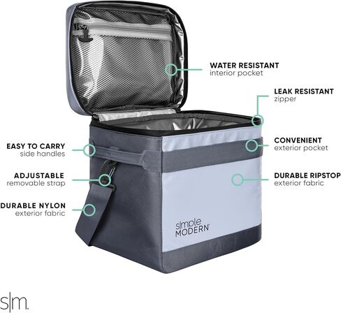 Simple Modern Day Cooler for 12 Cans | Soft Cooler Bag Insulated Ice Chest with Carrying Strap & Handle | Lunch Box for Travel, Camping, Work, Beach, Picnic, Game Day | 11 Liter | Salmon in Saudi Arabia