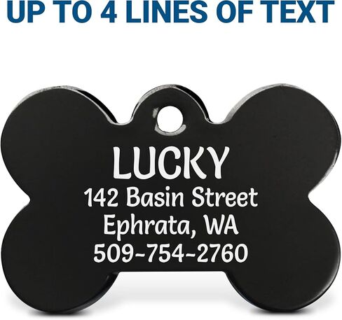 GoTags علامات الكلب العظام المخصصة في قوس قزح الصلب أو الفولاذ الأسود أو النحاس الصلب، علامات الحيوانات الأليفة المحفورة المخصصة للكلاب والقطط. نقش أمامي وخلفي بخطوط ممتعة. بطاقات تعريف الكلب والقطط (عبوة من قطعة واحدة) in Kuwait