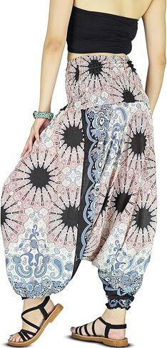 Your Cozy Harem Pants for Women Hippie Clothes Hammer Pants Jumpsuit Casual Loose Beach Sweatpants Baggy Boho Yoga Trousers in Saudi Arabia
