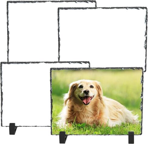 4 عبوات من ألواح التسامي مقاس 6 بوصة × 8 بوصة، لوحة صور بالتسامي، إطار صورة حجري مخصص، فراغات التسامي مع حامل عرض للديكور المنزلي الإبداعي، تذكار، سطح المكتب بنفسك in Kuwait