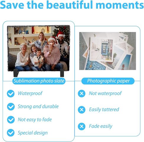 4 عبوات من ألواح التسامي مقاس 6 بوصة × 8 بوصة، لوحة صور بالتسامي، إطار صورة حجري مخصص، فراغات التسامي مع حامل عرض للديكور المنزلي الإبداعي، تذكار، سطح المكتب بنفسك in Kuwait