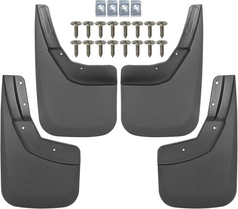 4 قطع من اللوحات الطينية لسيارة شيفروليه تشيفي سيلفرادو 1500، سيلفرادو 2500 HD 3500 HD 2014-2018، واقيات الطين وواقي الطين، لا تحتاج إلى حفر، متضمنة مسامير in Kuwait