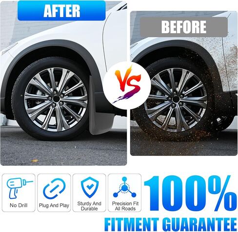 4 قطع من اللوحات الطينية لسيارة شيفروليه تشيفي سيلفرادو 1500، سيلفرادو 2500 HD 3500 HD 2014-2018، واقيات الطين وواقي الطين، لا تحتاج إلى حفر، متضمنة مسامير in Kuwait