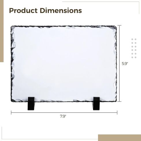 10 قطع من ألواح التسامي الفارغة، 7.9 بوصة × 5.9 بوصة، إطار صورة مستطيل لنقل الحرارة، ألواح حجرية صخرية، ألواح فارغة للتسامي لنقل الصور بالضغط الحراري، ألواح DIY مع حاملات العرض in Kuwait