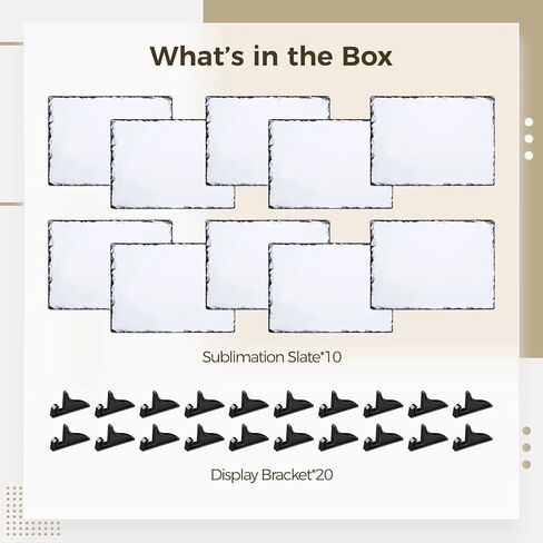 10 قطع من ألواح التسامي الفارغة، 7.9 بوصة × 5.9 بوصة، إطار صورة مستطيل لنقل الحرارة، ألواح حجرية صخرية، ألواح فارغة للتسامي لنقل الصور بالضغط الحراري، ألواح DIY مع حاملات العرض in Kuwait