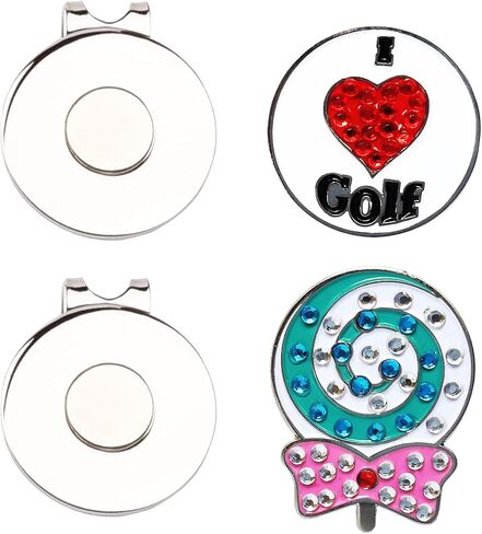 Crystal Golf Ball Markers Magnetic Hat Clips Set Golf Bag Accessories Gift for Women Lady Men Golfer in Saudi Arabia