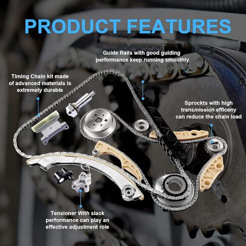 2.4 مجموعة سلسلة توقيت المحرك مع الموتر، دليل السكك الحديدية، ضرس كرنك ل 2.0L 2.2L 2.4L تشيفي بويك جي إم سي بونتياك ساب زحل لاكروس HHR ماليبو التضاريس 12680750 9-4201S in Kuwait